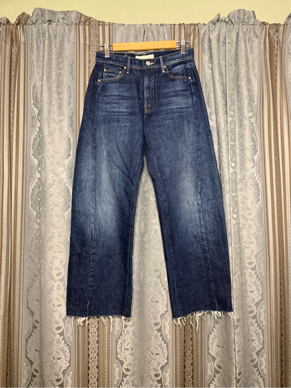 MOTHER The Mid Rise Full Pipe Flood Fray Jeans in Unplugged - Picture 7 of 9